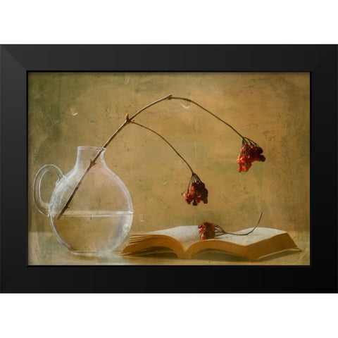 A Book Black Modern Wood Framed Art Print by Devos, Delphine