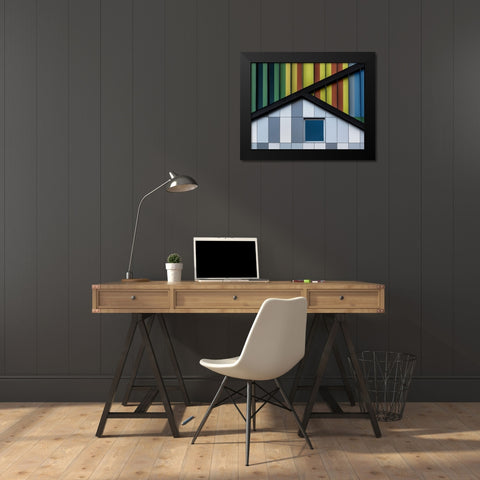 The Color Symphony Black Modern Wood Framed Art Print by Van Den, Jef