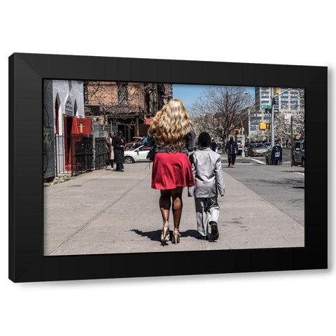 The lady and her gentleman Black Modern Wood Framed Art Print by Abreu, Pablo