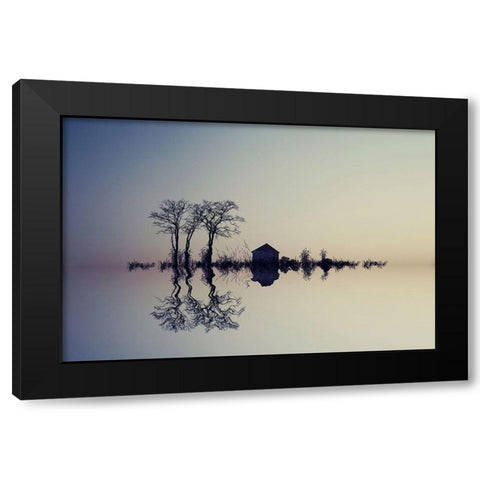 Qin The Horizonq Black Modern Wood Framed Art Print by Azimaie, Asef
