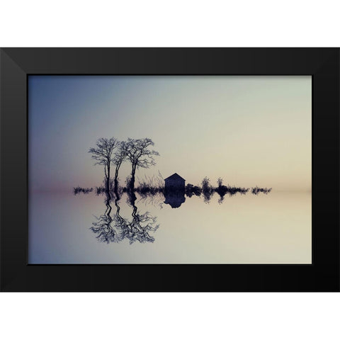 Qin The Horizonq Black Modern Wood Framed Art Print by Azimaie, Asef