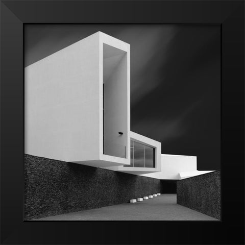 White Walls Black Modern Wood Framed Art Print by Azevedo, Olavo