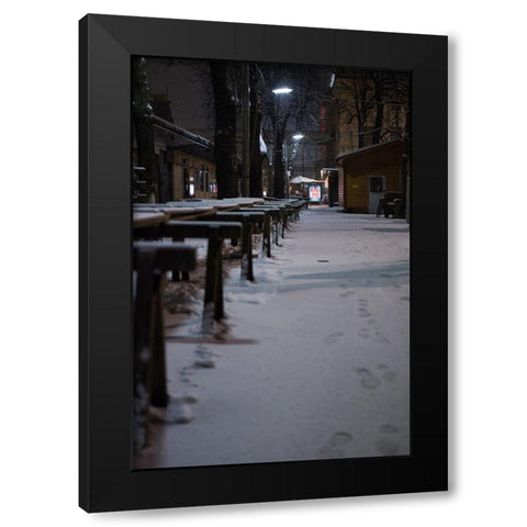 Gone Astray Black Modern Wood Framed Art Print with Double Matting by Lind, Stefan