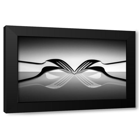 Spider Black Modern Wood Framed Art Print with Double Matting by De Kogel, Wieteke