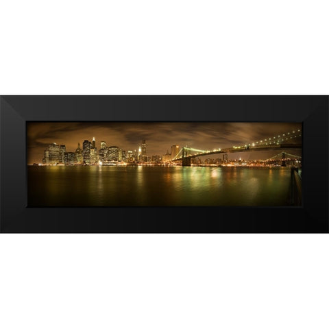 New York Skyline Black Modern Wood Framed Art Print by Pandit, Shubhra