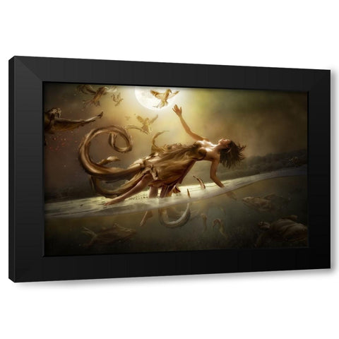 Diversity Black Modern Wood Framed Art Print by Kiciak, Christophe