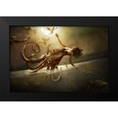 Diversity Black Modern Wood Framed Art Print by Kiciak, Christophe