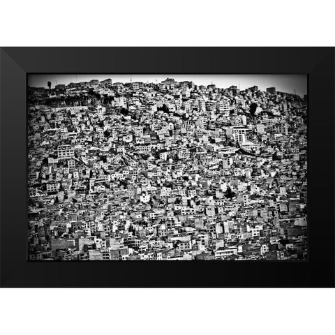 Favela Village In El Alto-La Paz-Bolivia Black Modern Wood Framed Art Print by Lindhe, Joel