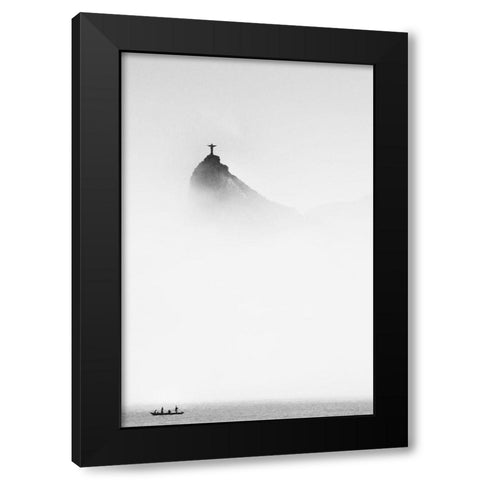 Cristo In The Mist Black Modern Wood Framed Art Print by Cole, Trevor