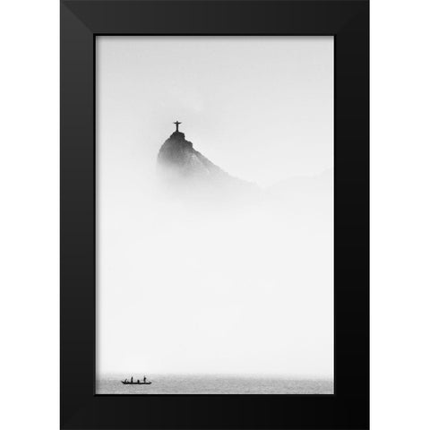 Cristo In The Mist Black Modern Wood Framed Art Print by Cole, Trevor