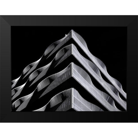 Wave Black Modern Wood Framed Art Print by Van Zaane, Alida