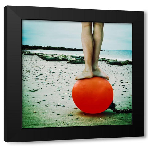 Libertac Black Modern Wood Framed Art Print with Double Matting by Ambra