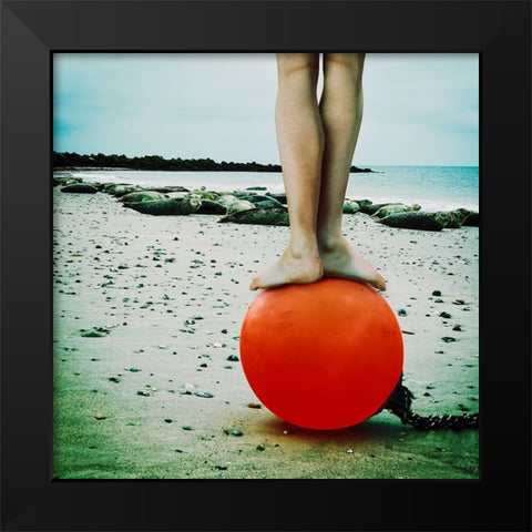 Libertac Black Modern Wood Framed Art Print by Ambra