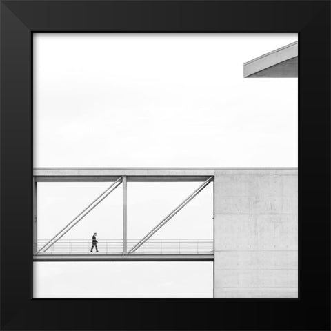 Across The Bridge Black Modern Wood Framed Art Print by Lenzen, Klaus