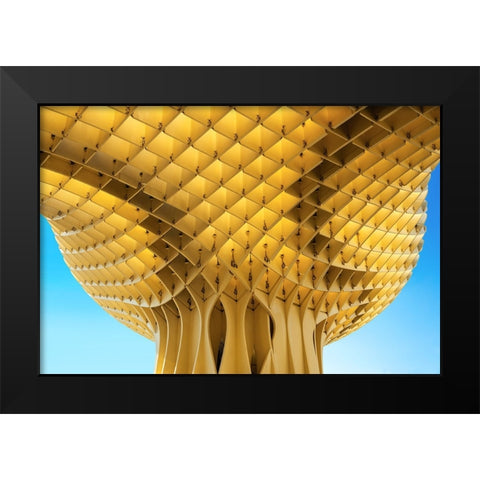 City Parasol Black Modern Wood Framed Art Print by Wride, Linda