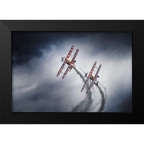 Wingwalkers Black Modern Wood Framed Art Print by Leon