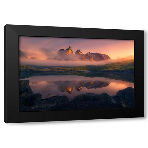 Eternity Black Modern Wood Framed Art Print with Double Matting by Moore, Chris