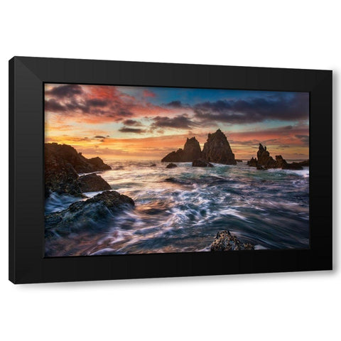Dance With Light Black Modern Wood Framed Art Print with Double Matting by Zhang, Yan