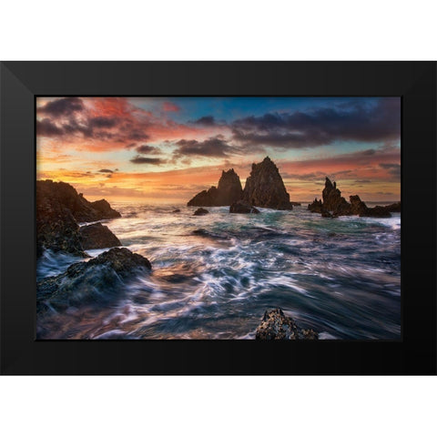 Dance With Light Black Modern Wood Framed Art Print by Zhang, Yan