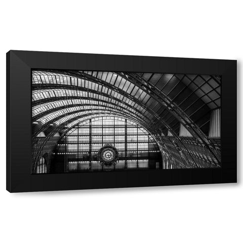 Lescargot Du Temps Black Modern Wood Framed Art Print with Double Matting by Pelissier, Marc