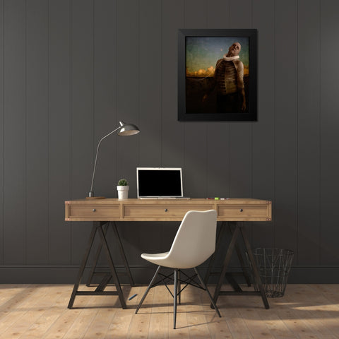 ItS Hard To Be A Man Black Modern Wood Framed Art Print by Lilja, Johan