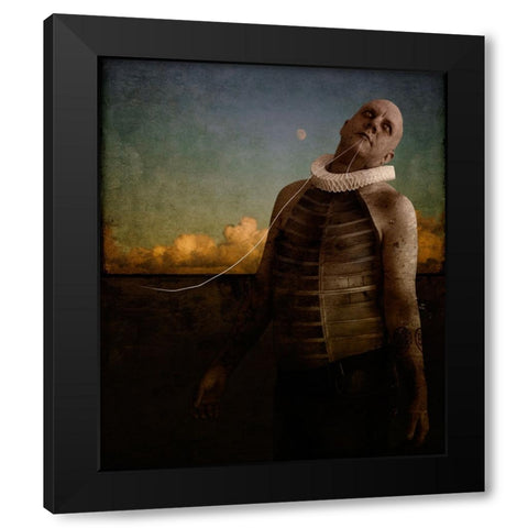 ItS Hard To Be A Man Black Modern Wood Framed Art Print by Lilja, Johan