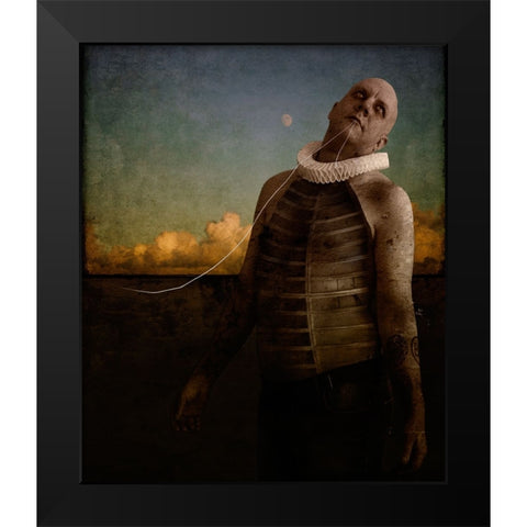 ItS Hard To Be A Man Black Modern Wood Framed Art Print by Lilja, Johan