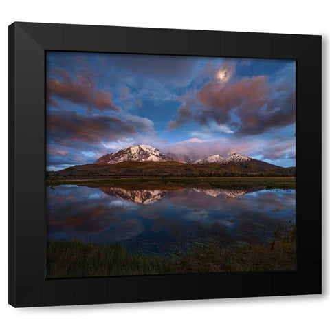 Patagonia: Dance Of The Clouds Black Modern Wood Framed Art Print by Zhang, Yan