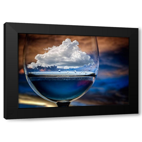 Cloud In A Glass Black Modern Wood Framed Art Print by Peinado, Chechi
