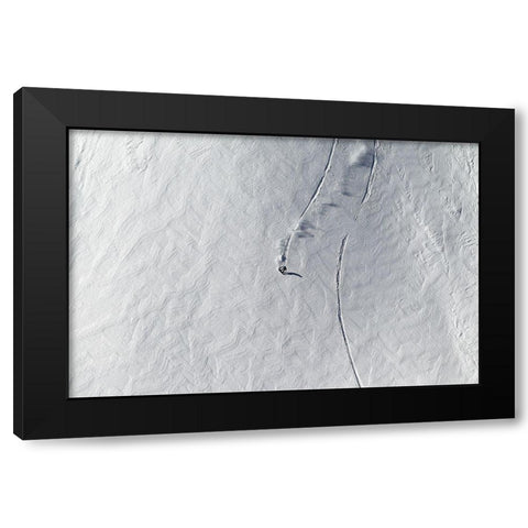 Lines Black Modern Wood Framed Art Print with Double Matting by Sanne, Jakob
