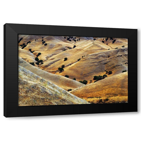 Golden Hills Black Modern Wood Framed Art Print with Double Matting by Kravanja, Jure