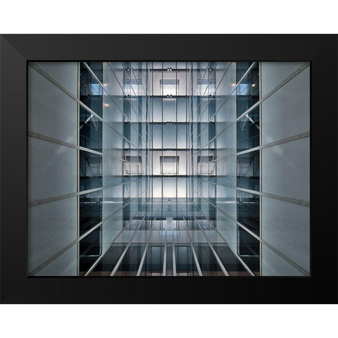 Hall Lighting Black Modern Wood Framed Art Print by Van Maastricht, Henk