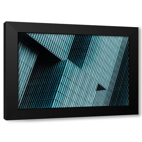 Lines And Angles Black Modern Wood Framed Art Print by Dixon, Colin