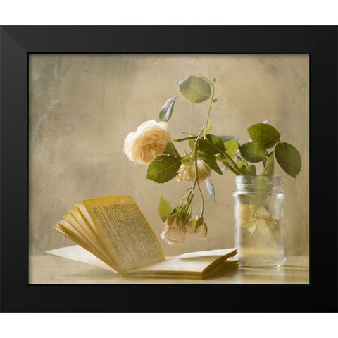 Enjoying A Rainy Day Black Modern Wood Framed Art Print by Devos, Delphine