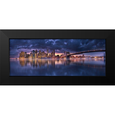 Nikon Pano Black Modern Wood Framed Art Print by Menghuailin
