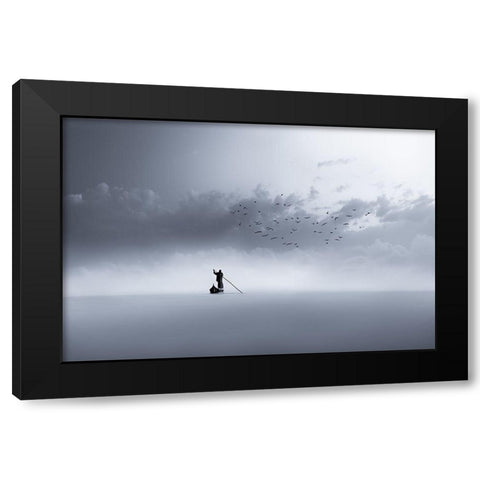 The Way Back Black Modern Wood Framed Art Print with Double Matting by Sattar, Mohammed