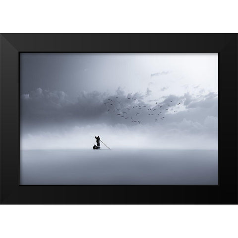 The Way Back Black Modern Wood Framed Art Print by Sattar, Mohammed