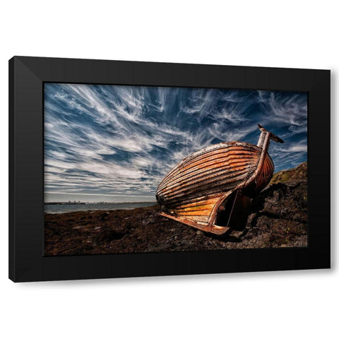 Stern Black Modern Wood Framed Art Print by H. Ingibergsson, Torsteinn