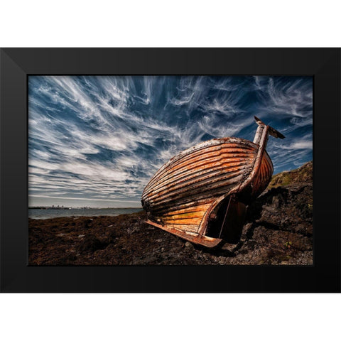 Stern Black Modern Wood Framed Art Print by H. Ingibergsson, Torsteinn