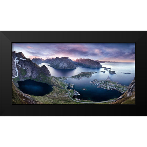 Sunrise Over Mt. Reinebringen-Norway Black Modern Wood Framed Art Print by Sevkovksij, Andrej