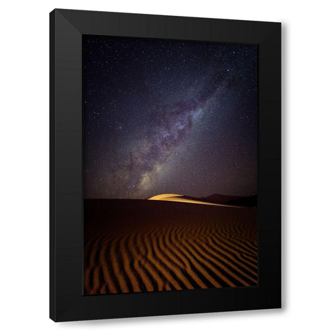 Milky Way Over The Dunes Of Sossusvlei-Namibia Black Modern Wood Framed Art Print with Double Matting by Deakin, Karen