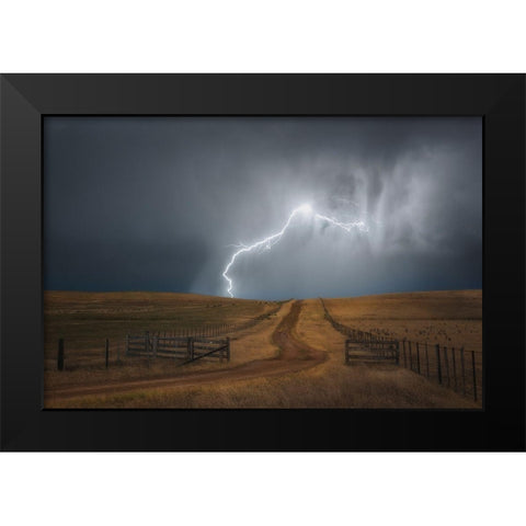 Midlands Mayhem Black Modern Wood Framed Art Print by Stephens, Jason