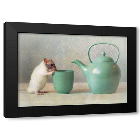 The Teapot Black Modern Wood Framed Art Print with Double Matting by van Deelen, Ellen