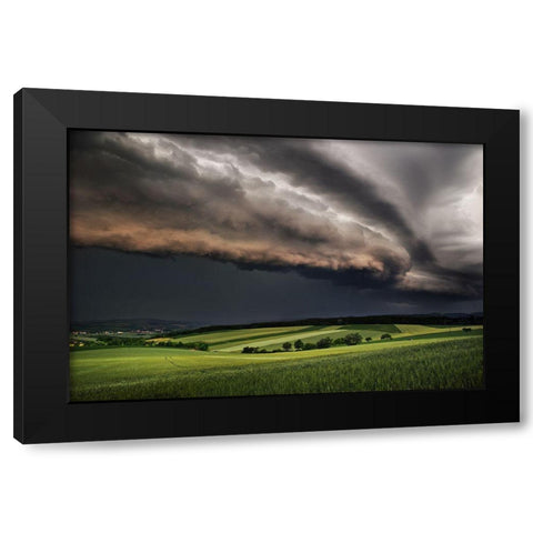 Storm Black Modern Wood Framed Art Print with Double Matting by Jochen, Burger