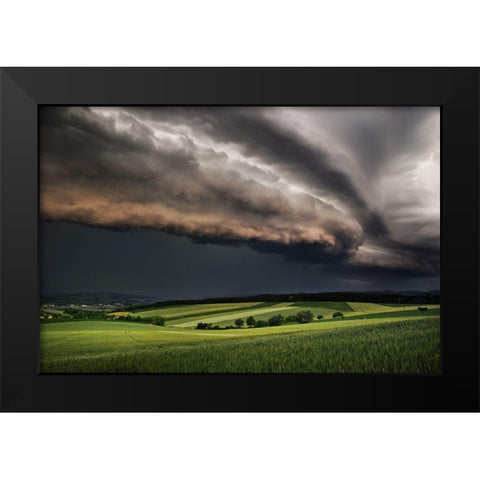Storm Black Modern Wood Framed Art Print by Jochen, Burger
