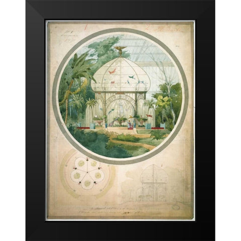 Aviary in a Wintergarden Black Modern Wood Framed Art Print by Chancel, Adrien