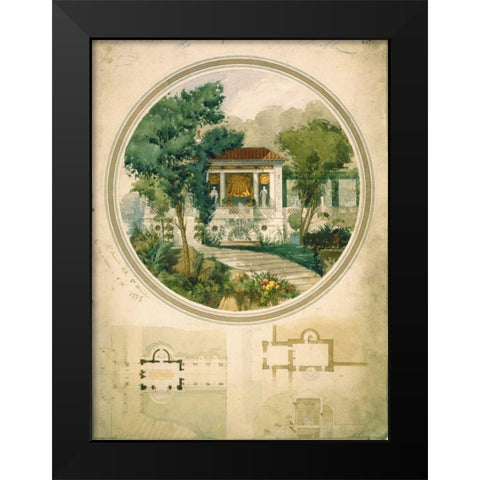 Summer Dining Room Black Modern Wood Framed Art Print by Chancel, Adrien
