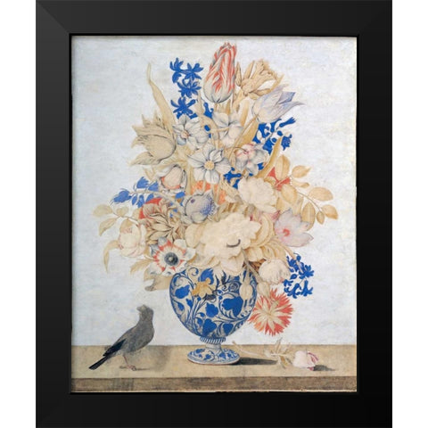 Florentine, Vase of Flowers Black Modern Wood Framed Art Print by Todini, Lorenzo