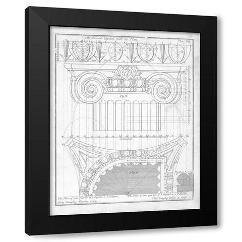 The Ionic Capital Black Modern Wood Framed Art Print with Double Matting by Langley, Batty
