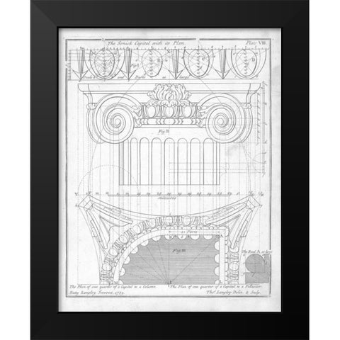 The Ionic Capital Black Modern Wood Framed Art Print by Langley, Batty